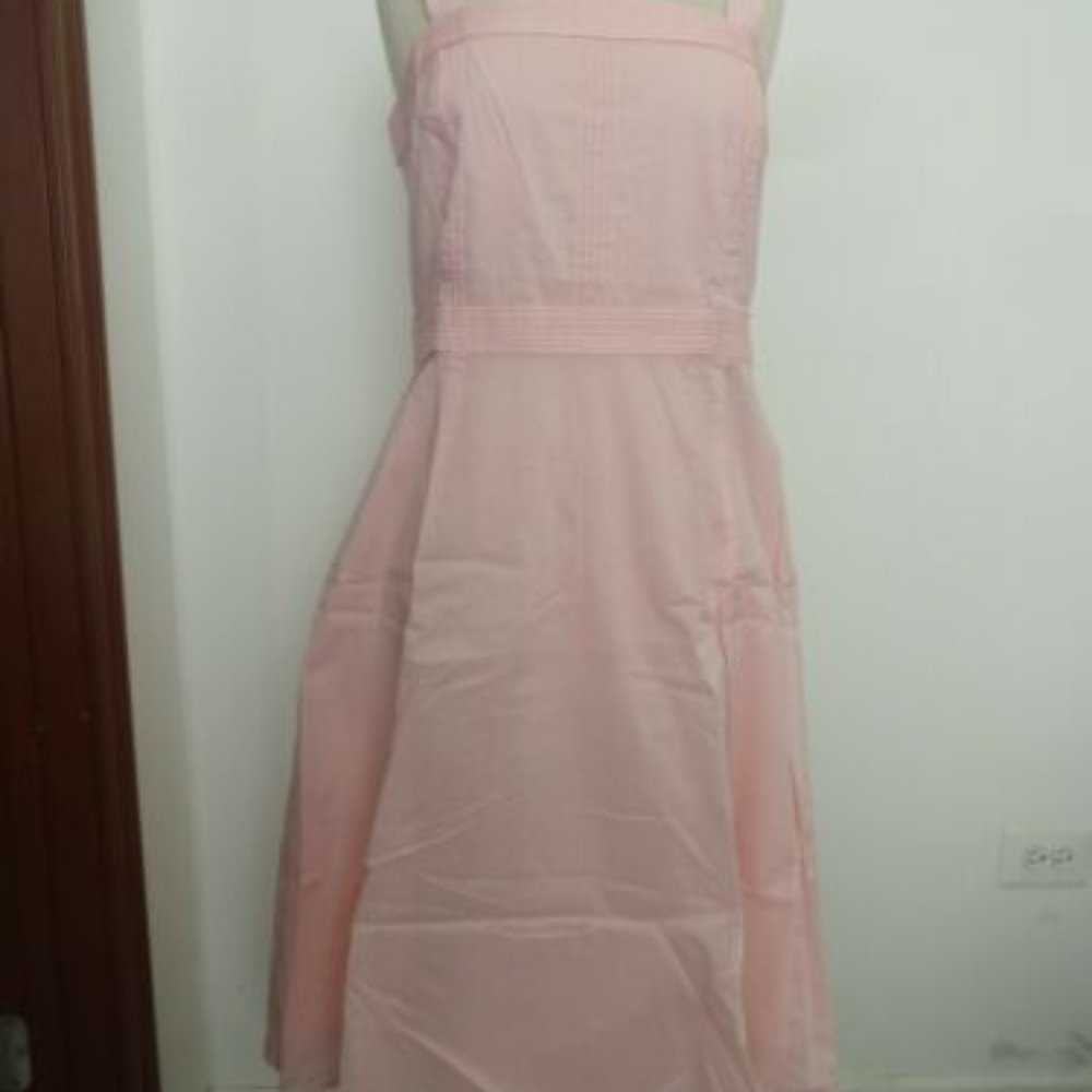 Talbots Pink Romantic Spring Dress - NEW WITH TAGS - 100% Cotton - Size 14
